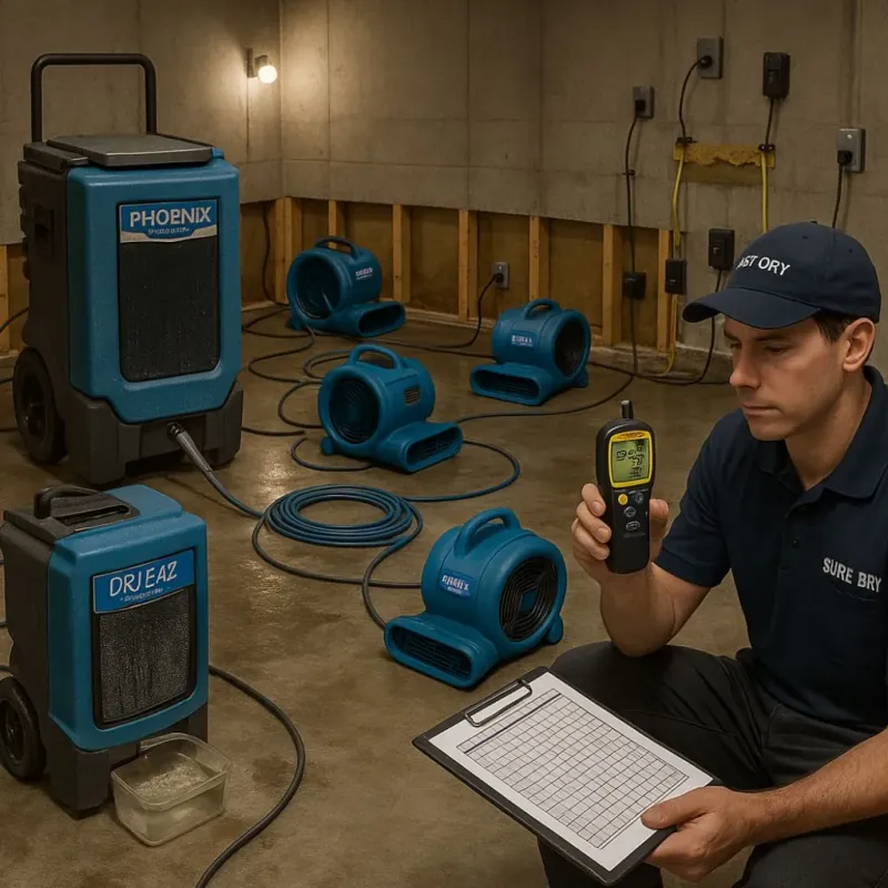 Structural Drying and Dehumidification process in Bainbridge, GA